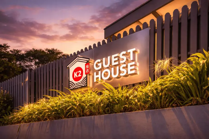 K2 Guesthouse signage in Buona Vista, Singapore